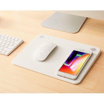 3 in 1 Blue tooth speaker Mousepad Qi Fast Wireless Charger Mobile Phone Mousepad Qi Fast Wireless Charger For Iphone X